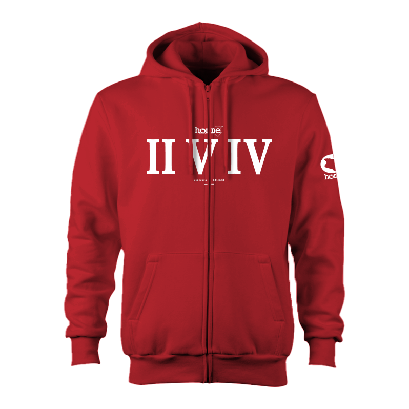 Zip-up Hoodie  - Red (Heavy Fabric)